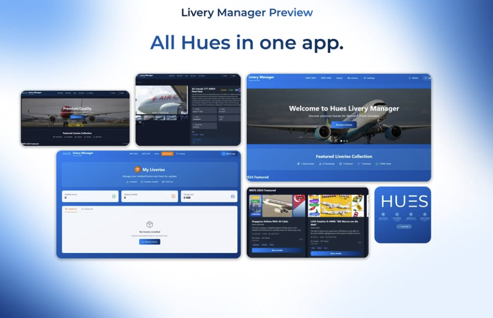The Hues by Horizon Simulations Livery Manager Aperçu.