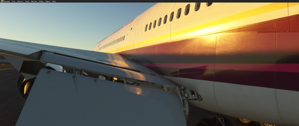 Vue d'aile TFDI MD-11 de l'extérieur