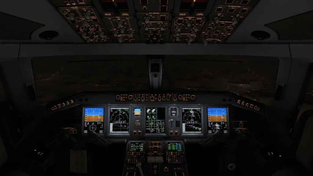 Vue intérieure du cockpit des E-jets de la FSS