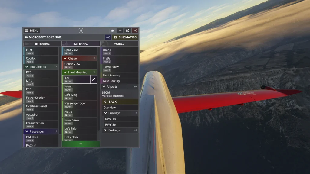 Interface MSFS 2024 pour avion de chasse