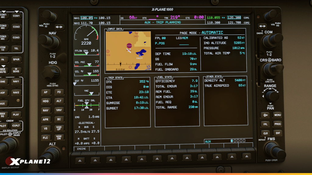 Écran des statistiques de trajet du X1000