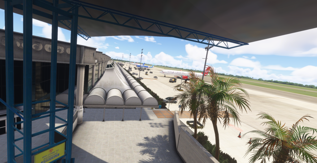 Détails du tablier et du terminal au TBPB Barbados par ImagineSim dans MSFS 2024