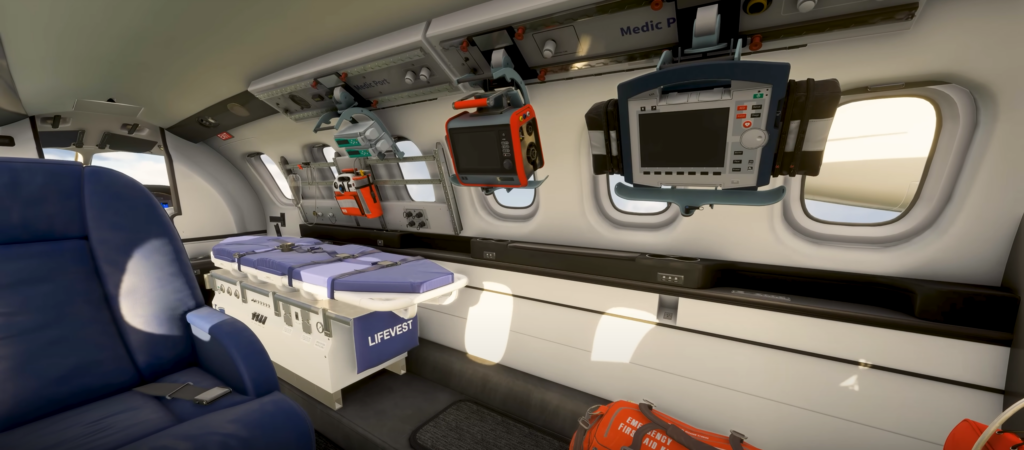 Configuration de la cabine FlightFX Piaggio P.180 Avanti II Medevac dans MSFS 2024