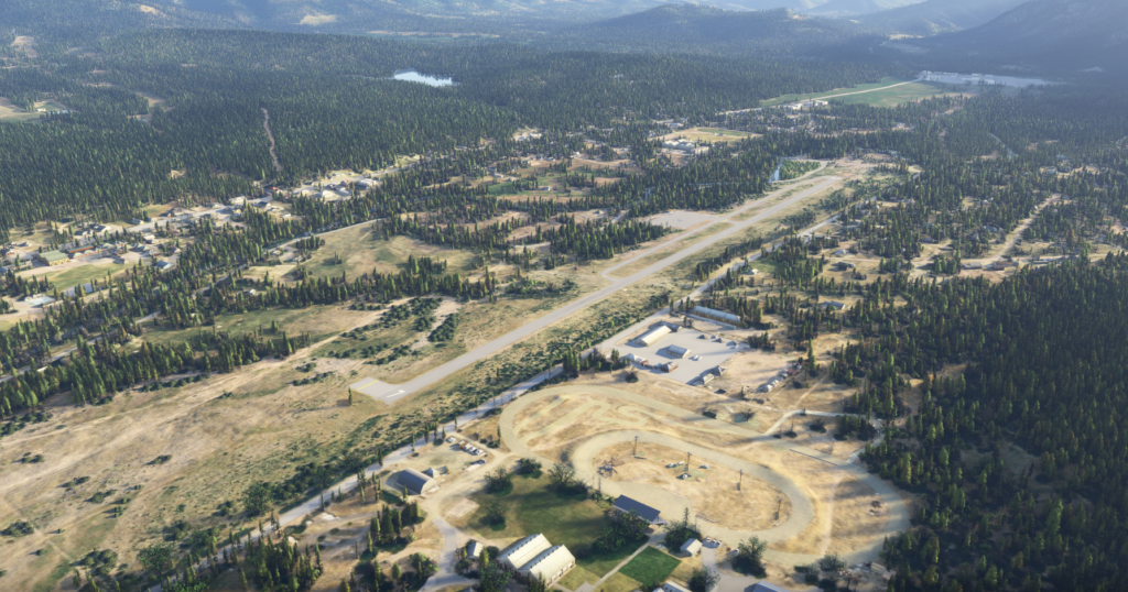 Hayfork Airport F62 vue aérienne du terrain de la vallée de la piste MSFS 2024 Orbx
