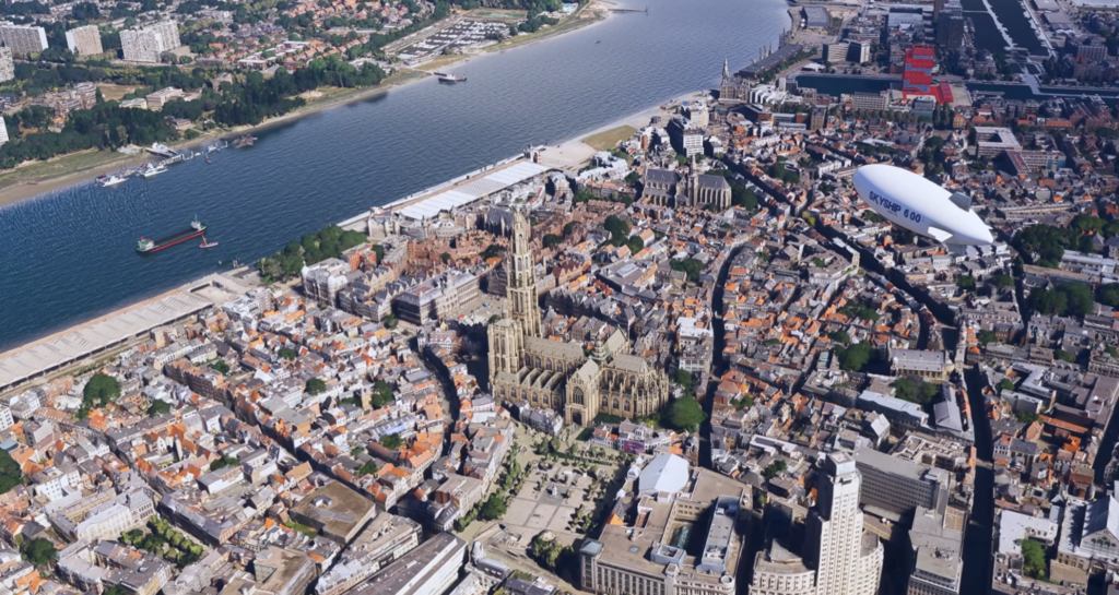 Ville côtière belge de Microsoft Flight Simulator 2024 avec des bâtiments très détaillés et un littoral réaliste