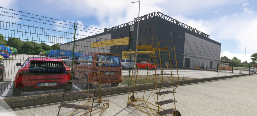 Zone de fret et de service à l'aéroport de Szczecin Goleniów EPSC dans MSFS 2024 par Drzewiecki Design