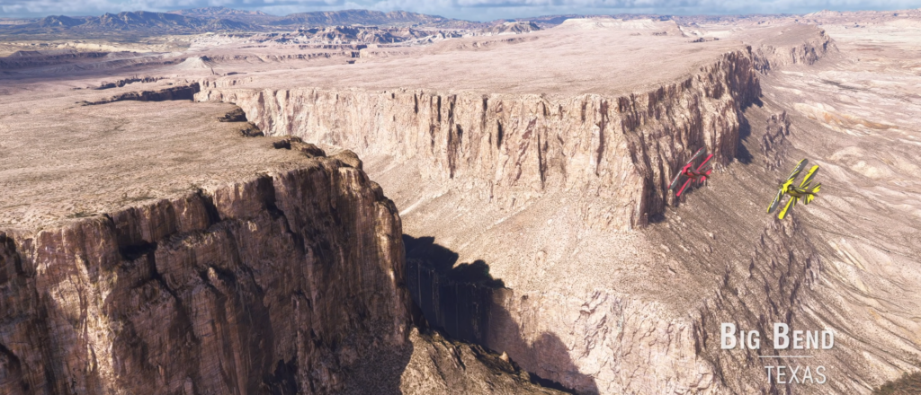 Paysages du canyon du parc national de Big Bend recréés dans Microsoft Flight Simulator 2024 World Update 22