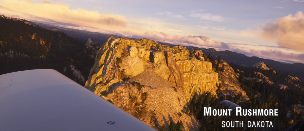 Le monument du mont Rushmore amélioré dans la mise à jour Microsoft Flight Simulator 2024 World Update 22 USA