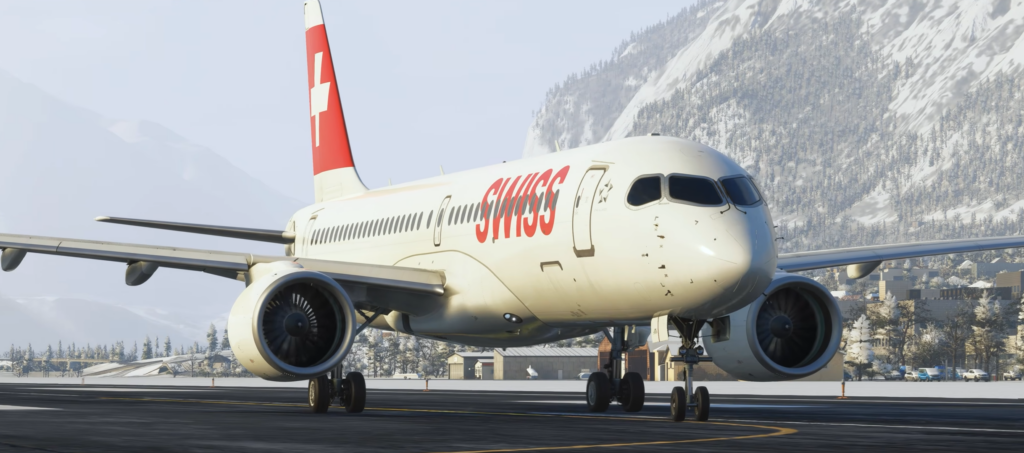 Airbus A220-300 suisse par Synaptic Simulations pour Microsoft Flight Simulator