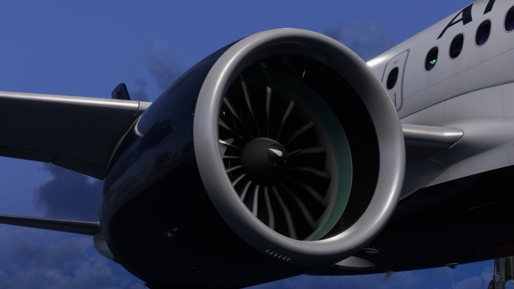 Moteurs Pratt & Whitney PW1500G sur l'Airbus A220 de Synaptic Simulations pour Microsoft Flight Simulator
