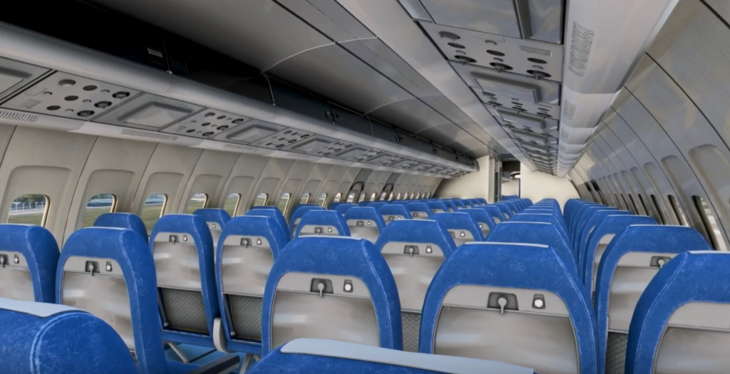 Cabine passagers du FlightSim Studio Tupolev Tu-154M pour Microsoft Flight Simulator 2024