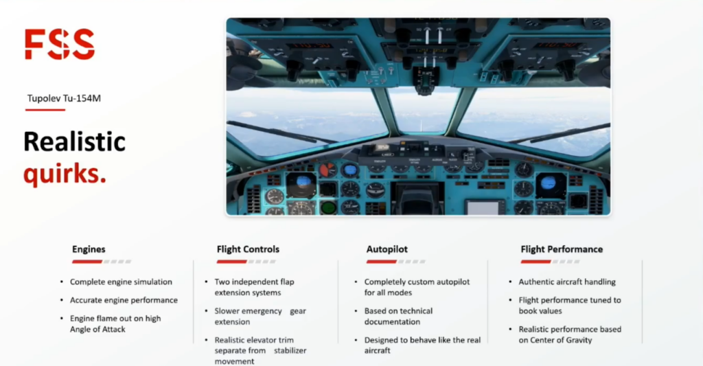 Présentation du cockpit et des systèmes du Tupolev Tu-154M présenté par FlightSim Studio pour MSFS 2024