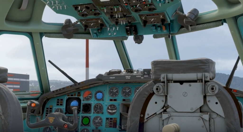 Poste de pilotage détaillé du Tupolev Tu-154M recréé par FlightSim Studio pour Microsoft Flight Simulator 2024