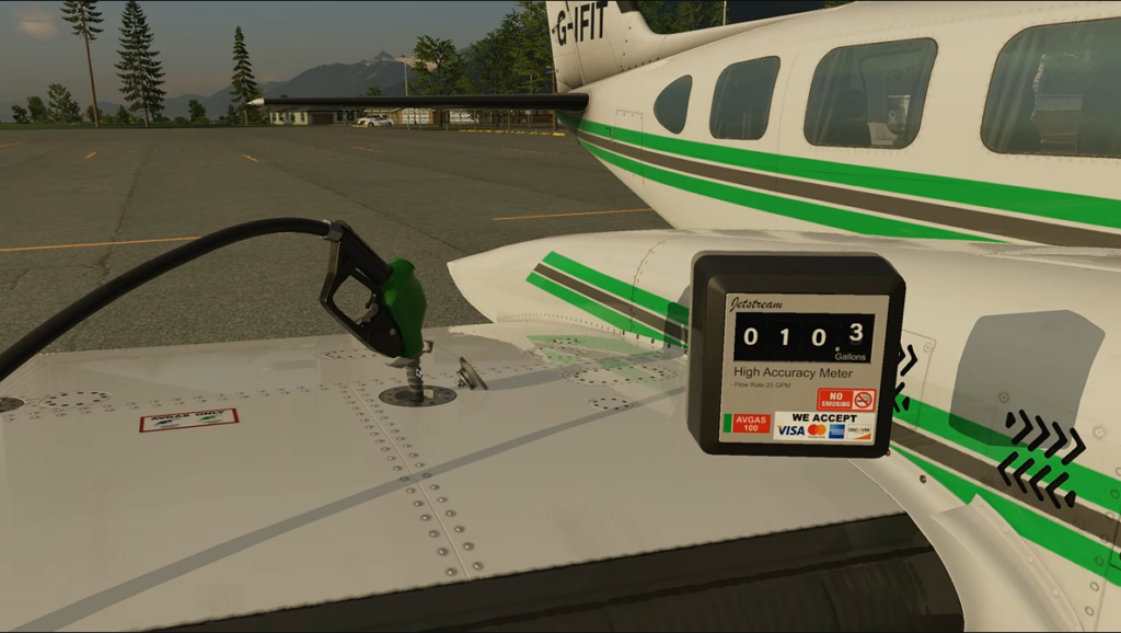 Ravitaillement du JetStream FS Chieftain avec un compteur de carburant de haute précision