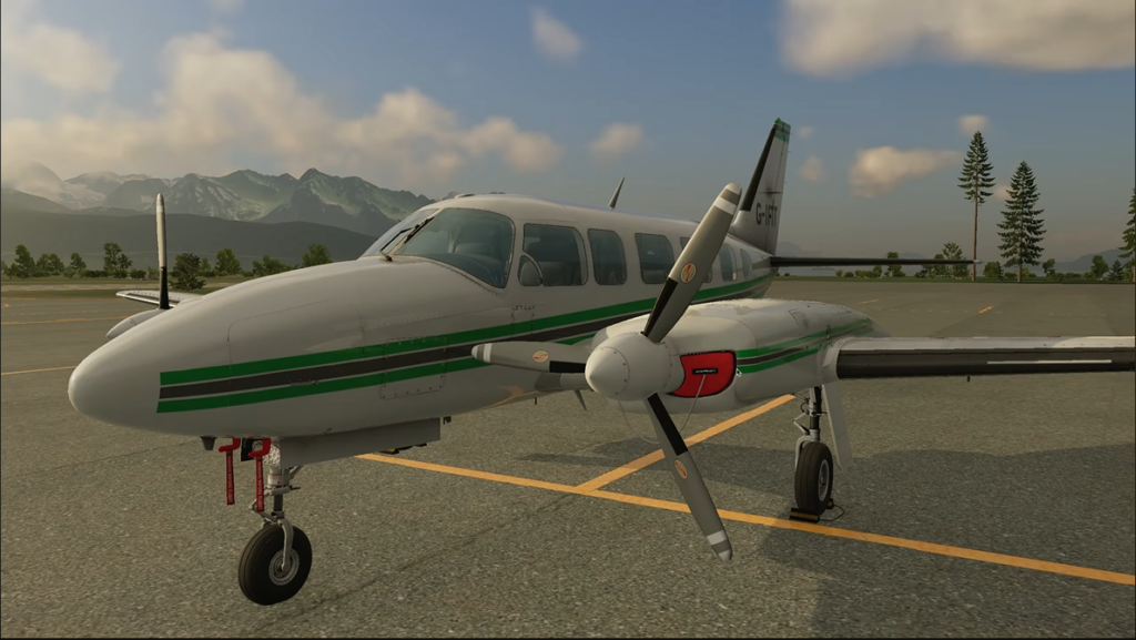 JetStream FS CIS Piper Chieftain sur la rampe en Alaska