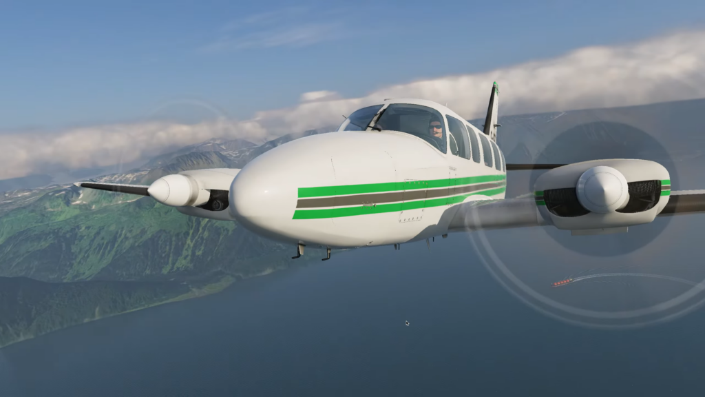 CIS Piper Chieftain en vol au-dessus de l'Alaska