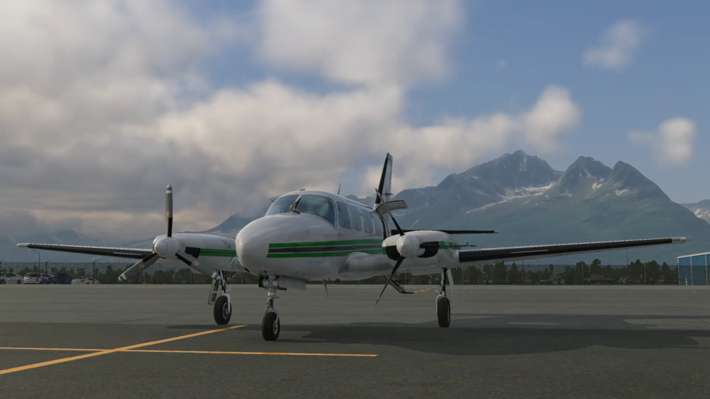 JetStream FS CIS Piper Chieftain sur le tarmac en Alaska